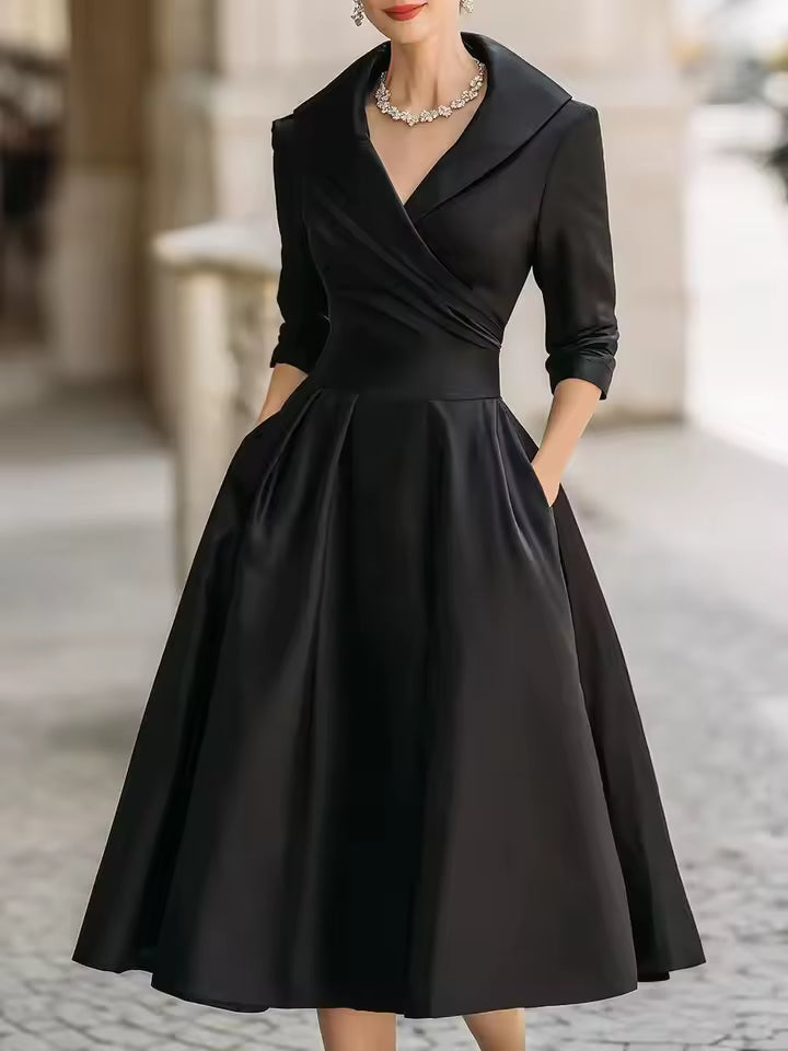 Woman Fashion Temperament Formal Waist Dress Skinny Elegant Long-sleeved Long Dress S-XXL Summer Dress for Women