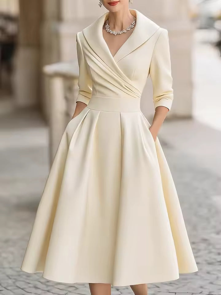 Woman Fashion Temperament Formal Waist Dress Skinny Elegant Long-sleeved Long Dress S-XXL Summer Dress for Women