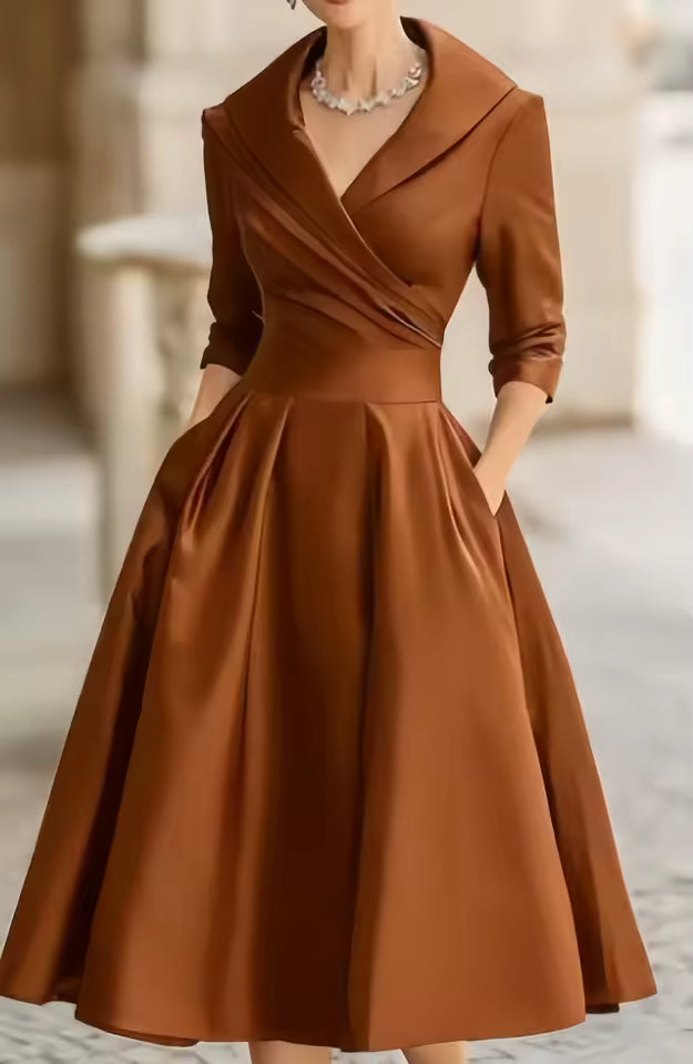 Woman Fashion Temperament Formal Waist Dress Skinny Elegant Long-sleeved Long Dress S-XXL Summer Dress for Women